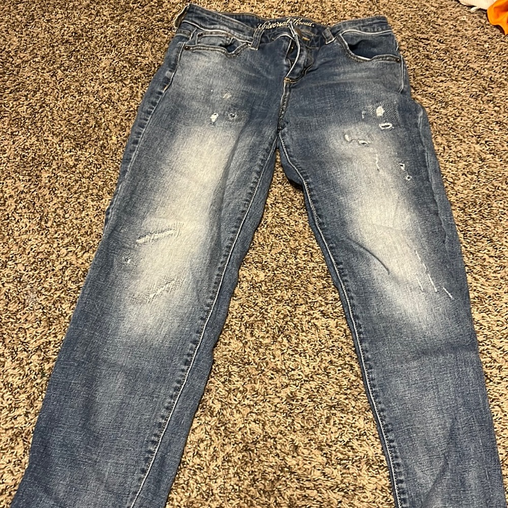 Distressed Straight Leg Jean!